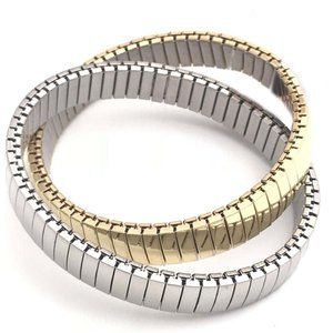 DESIGNER INSPIRED, DOUBLE (2) BAND GOLD & SILVER O